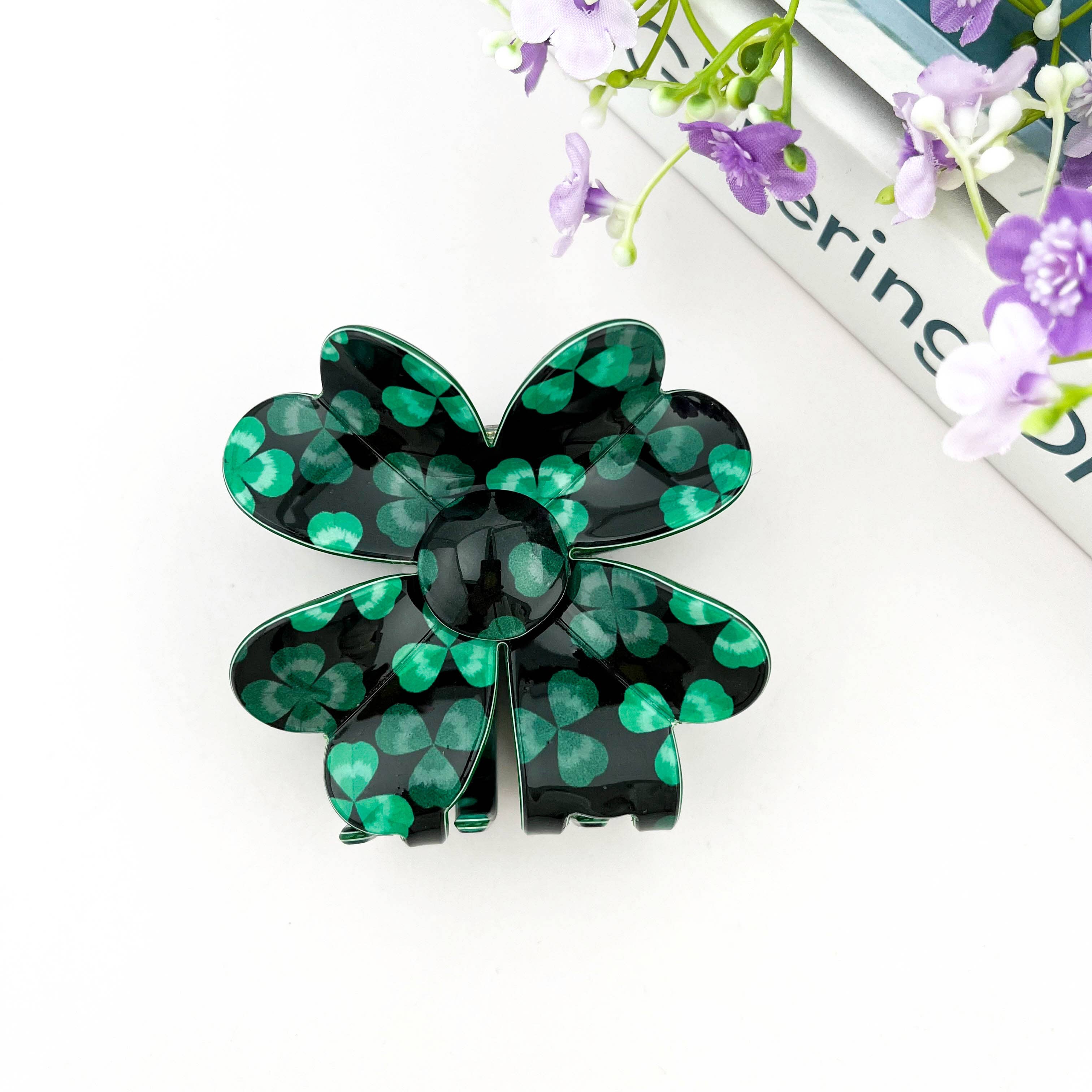 SoapElenGlen - Wholesale Hair Clip - Women's - Four-leaf Clover Claw Clip, St. Patrick's Day Hair Clip3