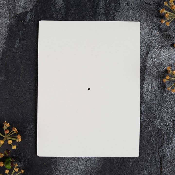 Pin Brooch / Stud Earring Display Cards 10cm x 7.5cm / c. 4” x 3” inches, 320gsm Cream / Ivory for wholesale by Fernery Designs