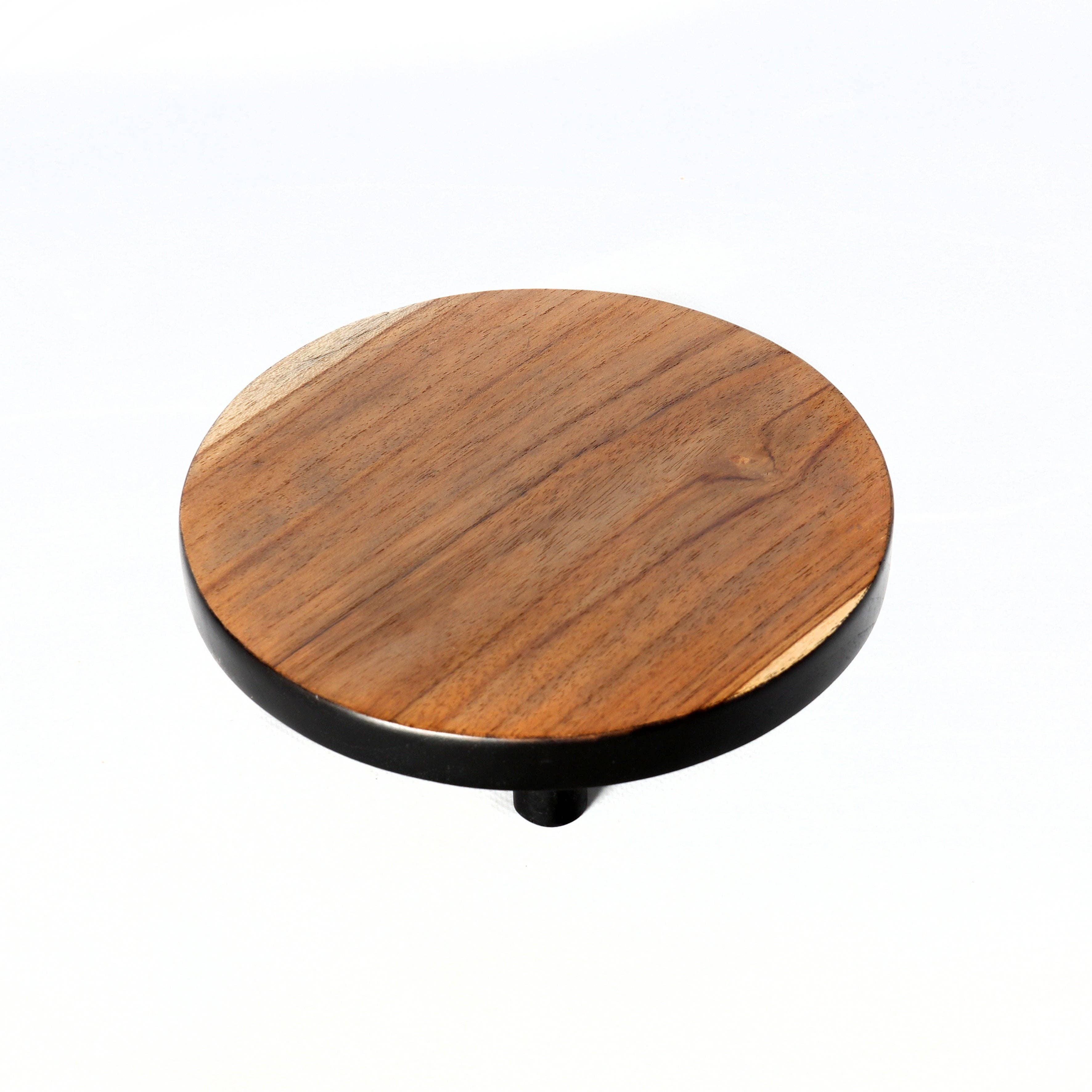 Bazar Bizar Living - Vendita all'ingrosso Alzate per torte - Alzata per dolci Bondi in legno di teak naturale nero - M4