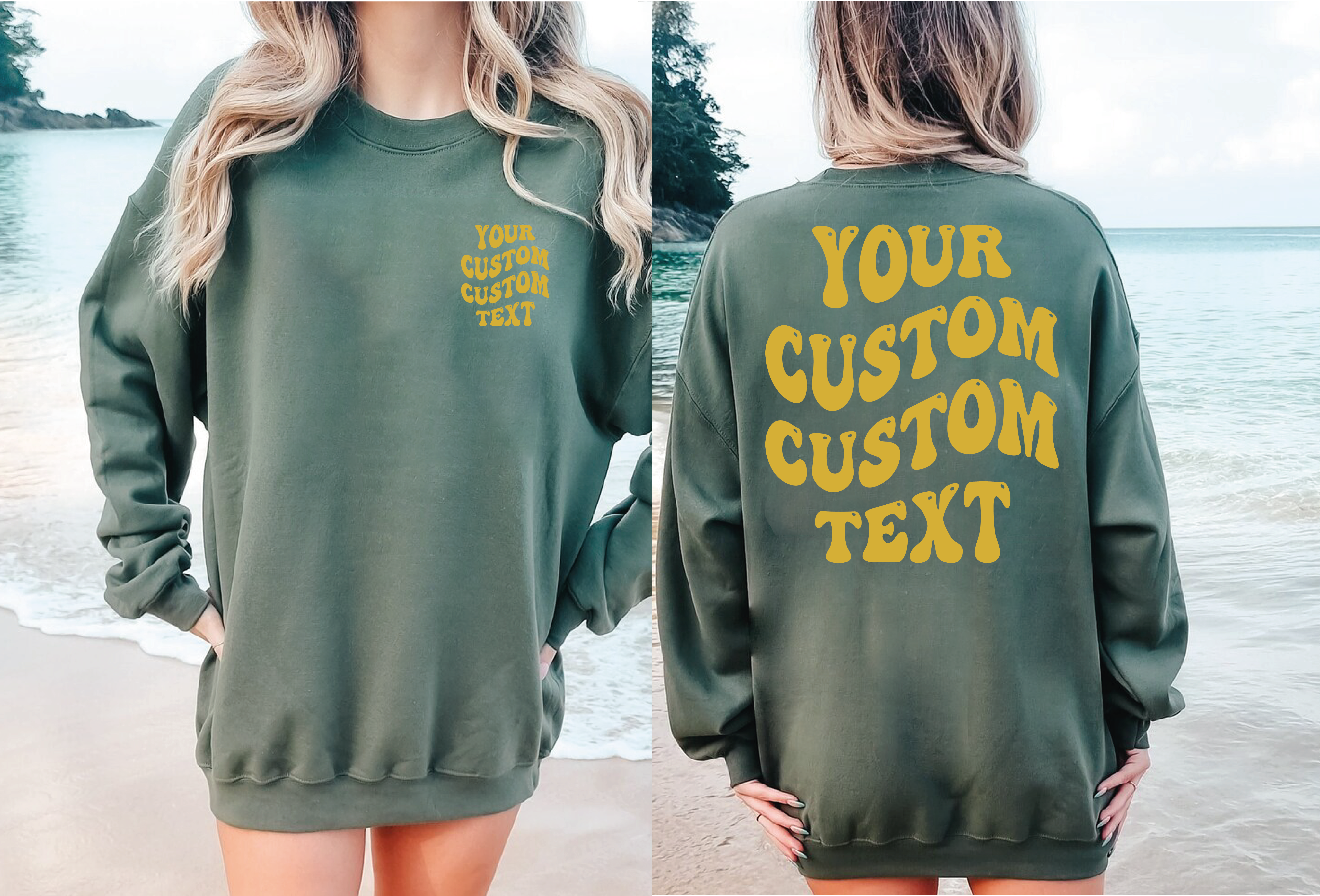 MAYA TX - Wholesale Graphic Sweatshirt - Unisex - Custom Sweatshirt and Hoodie, Your Text Custom Sweater X4521