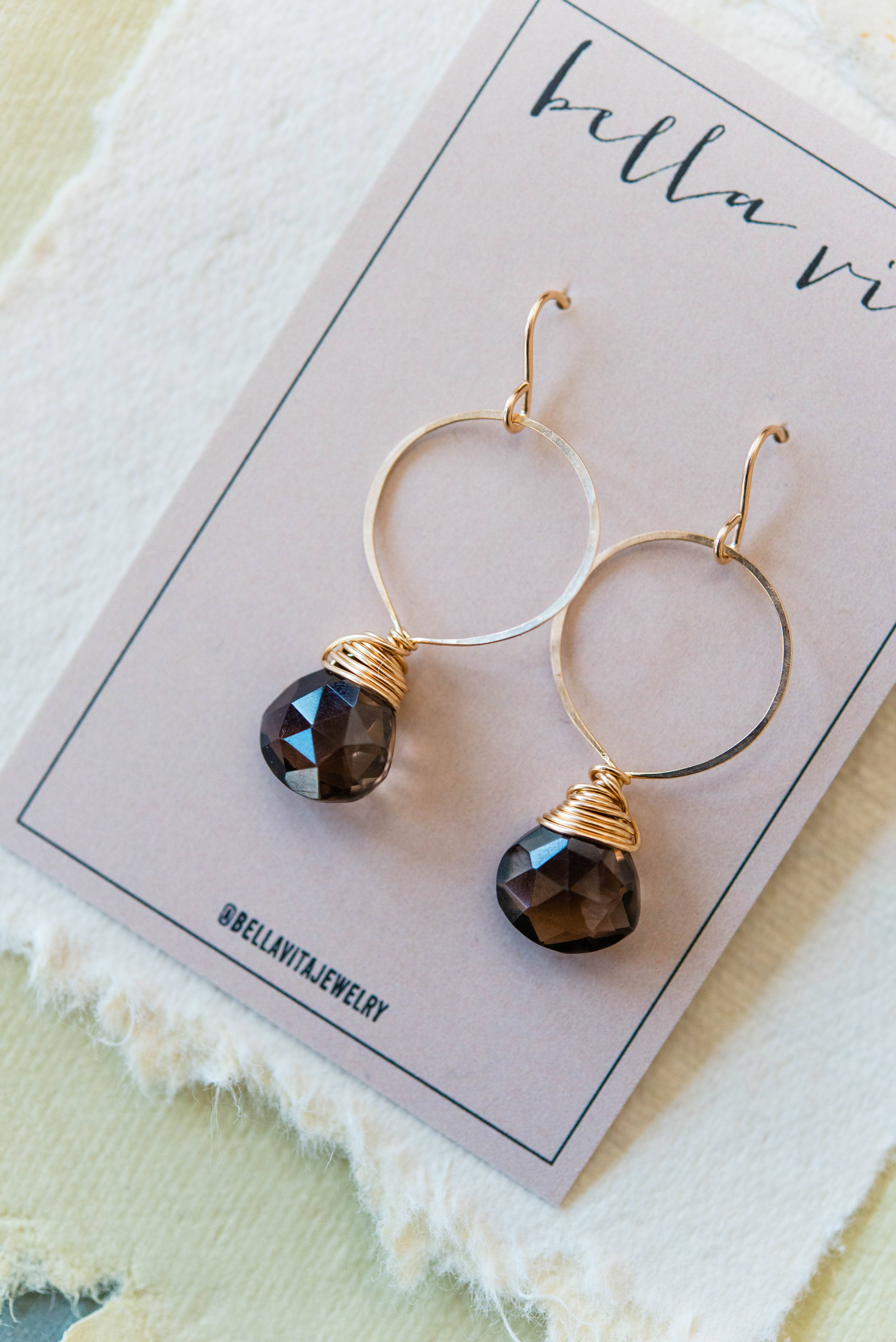Bella Vita Jewelry - Wholesale Dangle Earrings - Pantone Earrings | Megan Hoop and Natural Stone Earrings31