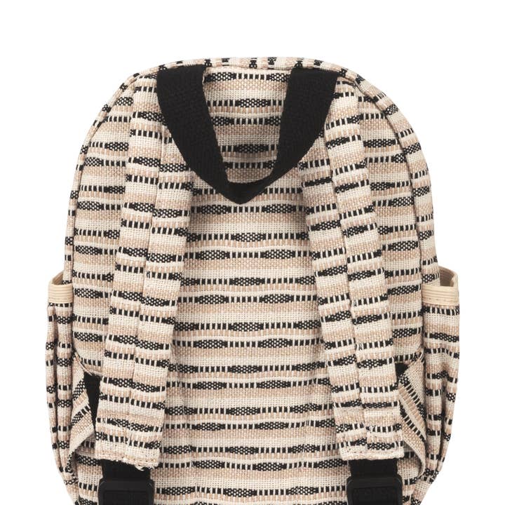 BinkyBro - Wholesale Backpack - Kids - Kids Backpack (Black Striped Canvas)3