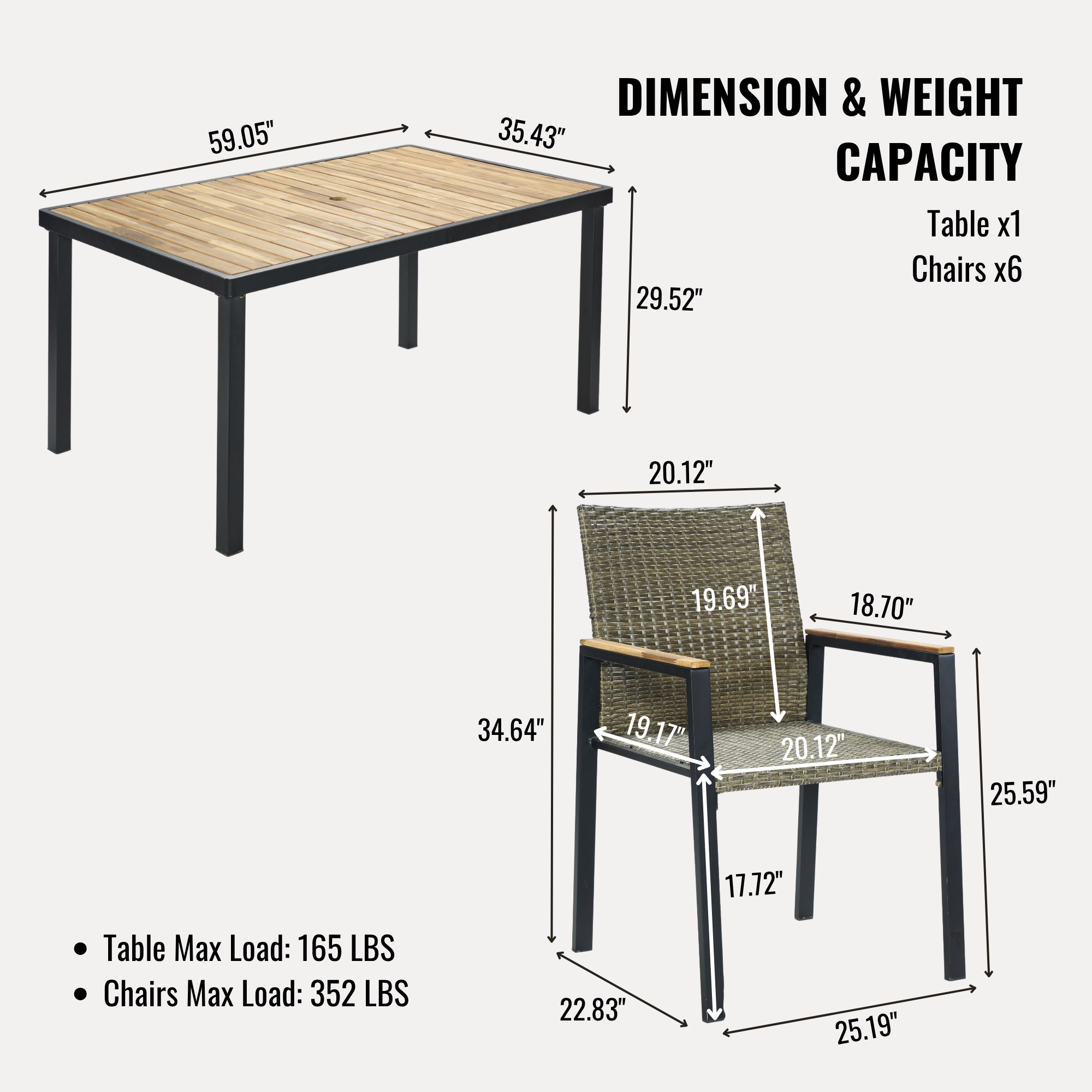 HOMYCASA DESIGN INC - Wholesale Patio Set - All-Weather Outdoor Patio Furniture Sets for Backyard Garden90