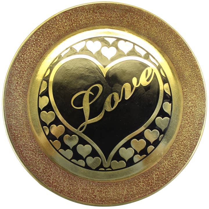 Natural Geo – Großhandel Dekorative Platte/Teller/Schüssel – Natürliche Geo-Liebendes Herz Dekorative Wandhängende Messing-Akzentplatte2