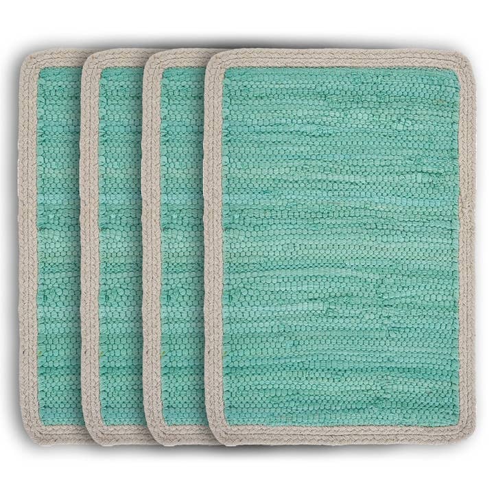Bordered Turquoise Place Mat for wholesale by LR Home
