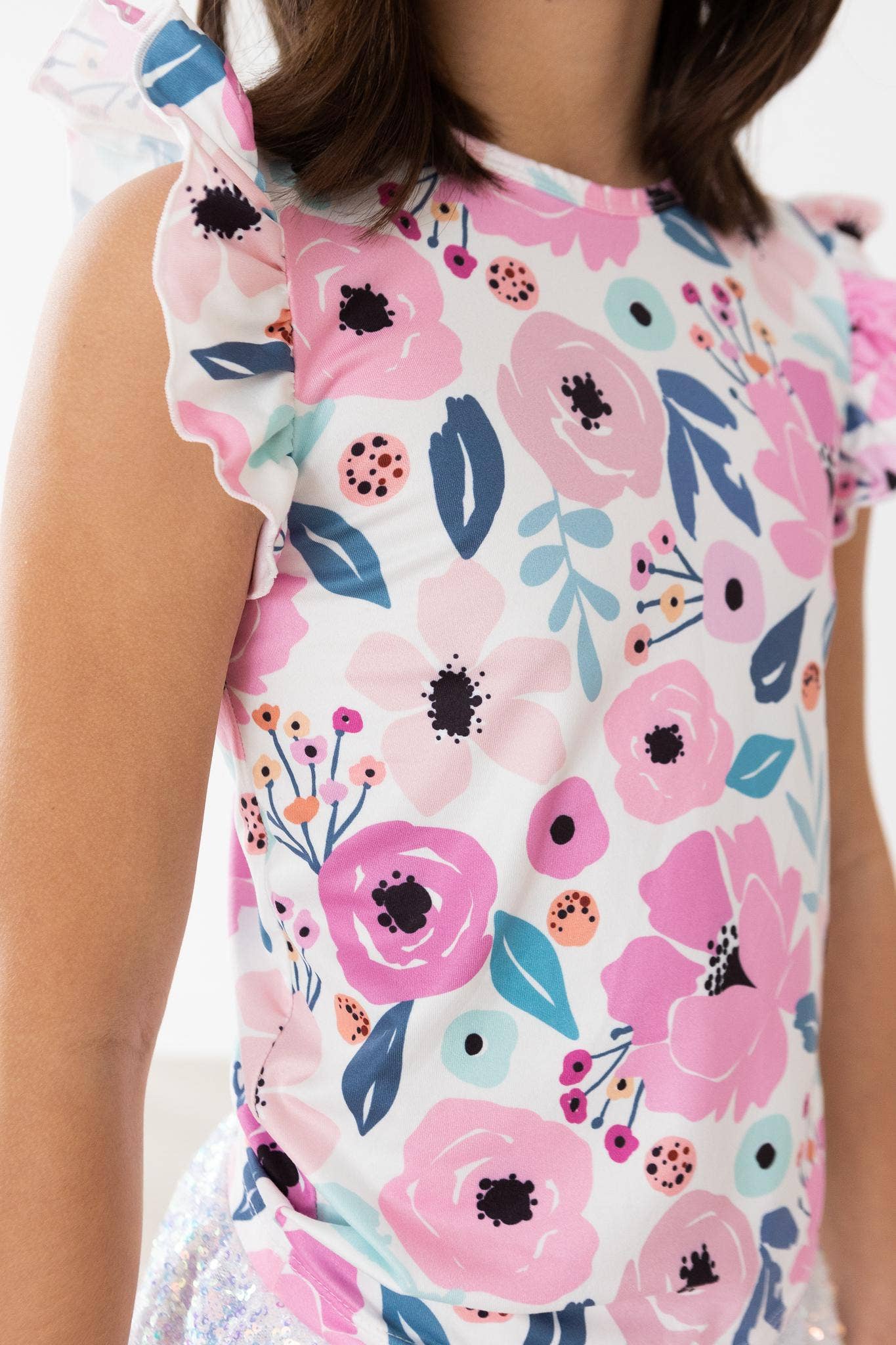 Mila & Rose - Wholesale T-Shirt - Kids - Pretty in Purple S/S Ruffle Tee1