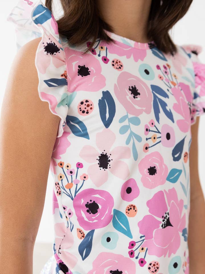 Mila & Rose - Wholesale T-Shirt - Kids - Pretty in Purple S/S Ruffle Tee1