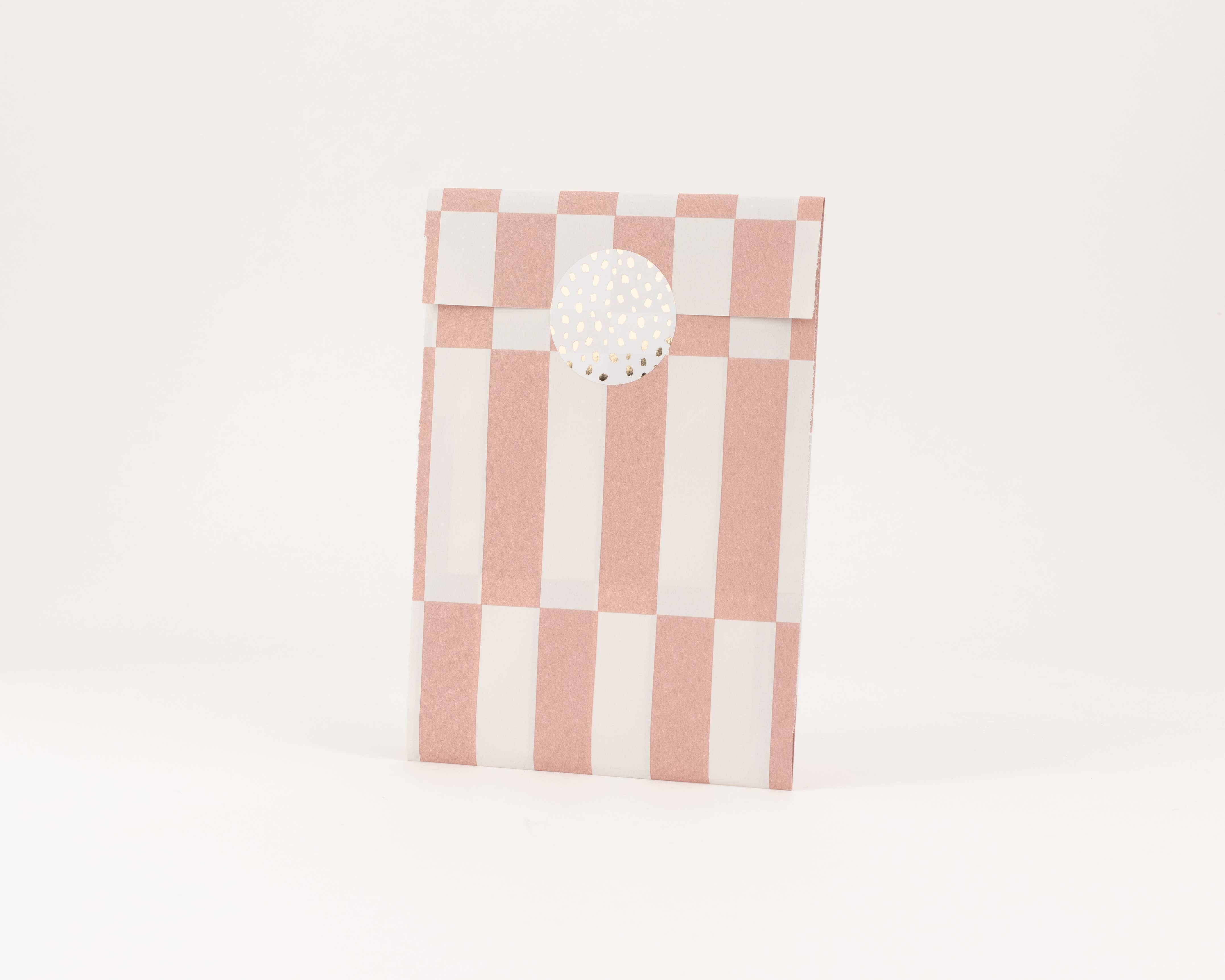 liebevoll verpackt - Wholesale Cadeautasje - Papieren tassen Bold Stripes, Roze2