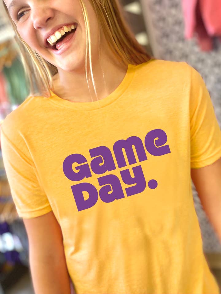 Graphic Tee - Game Day Gold/Purple for wholesale by Lucky Penny
