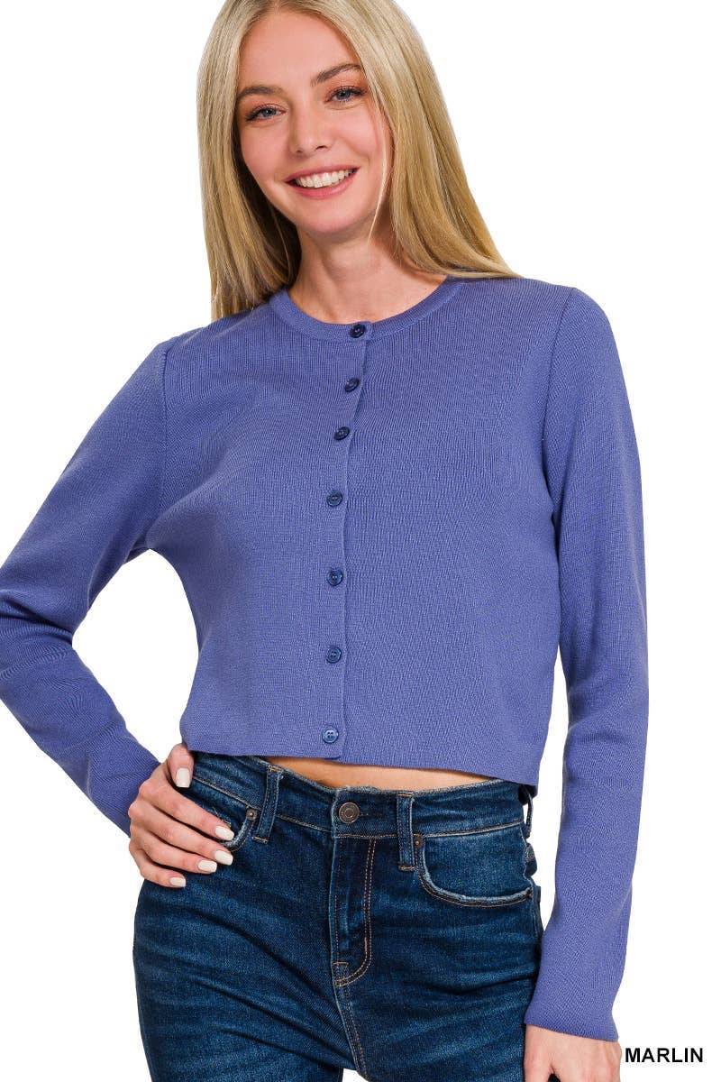 Vanilla Monkey - Wholesale Cardigan - Women's - 7 Button Crewneck Long Sleeve Cardigan1