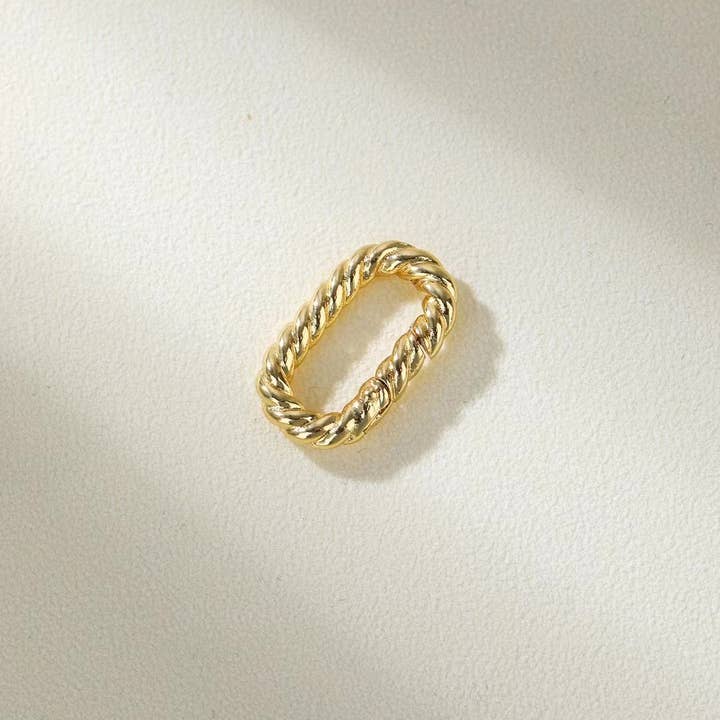 Beads Creation - Wholesale Clasp - Twisted Oval Clasp, Push Gate Clasp, CL546