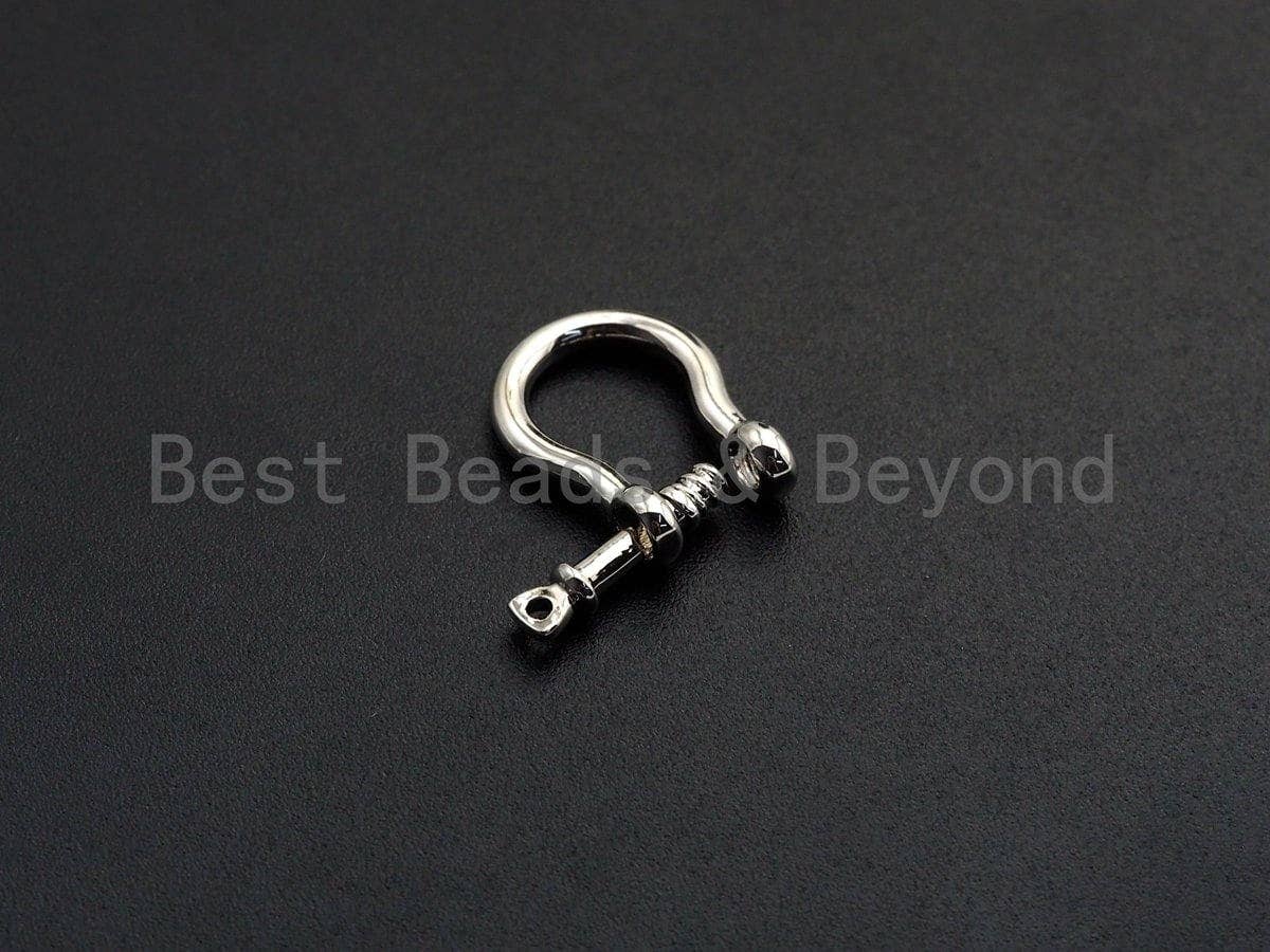 BestBeads&Beyond - Wholesale Clasp - U Shape Lock Clasp, CZ Pave Clasp, Silver/Black/Rose Gold/Gold Carabiner Clasp, 15x19mm, sku#H2183