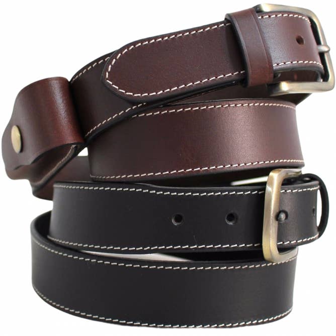 hide & chic - Wholesale Belt - Unisex - Stockman’s Knife Belt Genuine Leather with Knife pouch. BLK or BRN. 41014