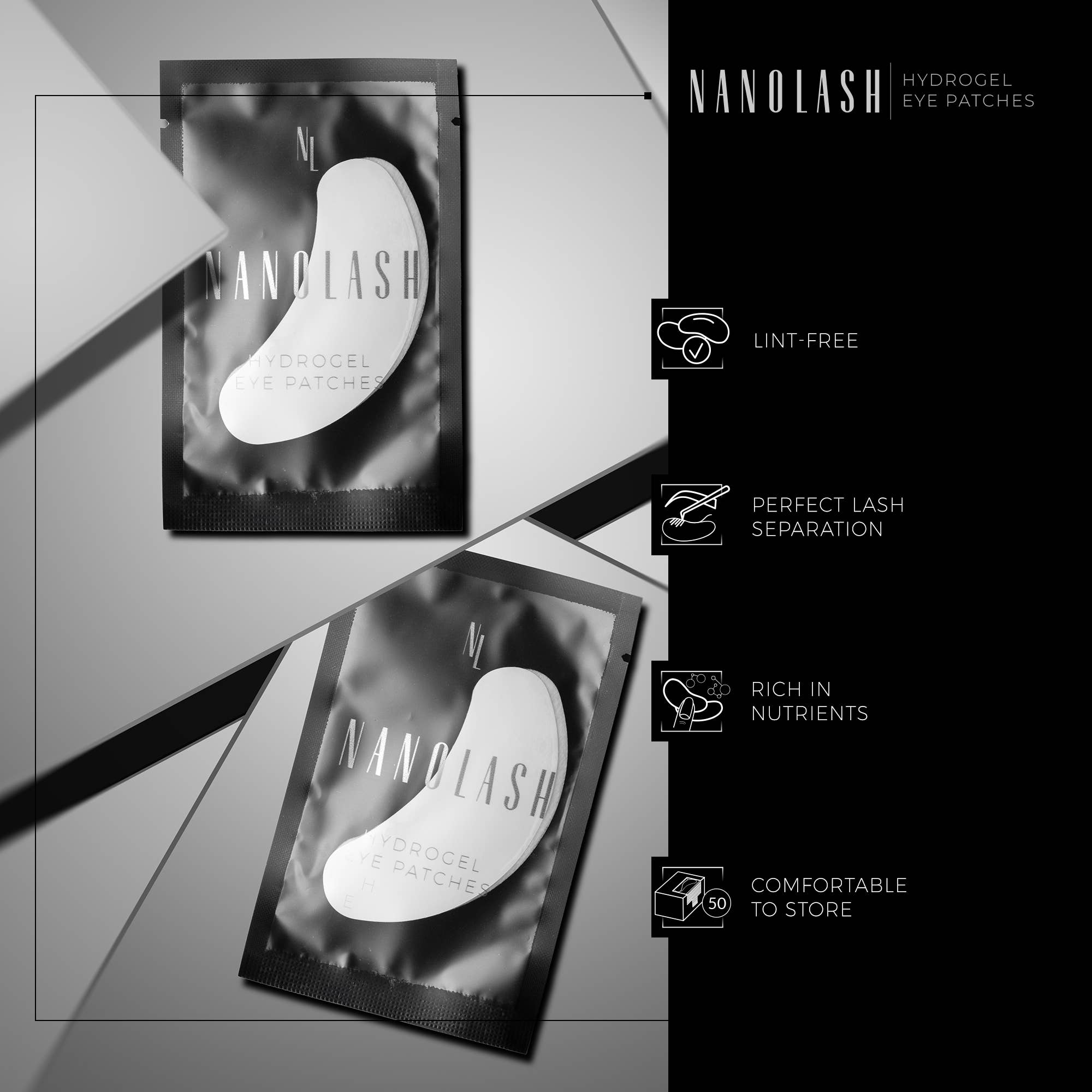 Everett Cosmetics - Wholesale Eyelash/Brow Serum - Nanolash Hydrogel Eye Patches3