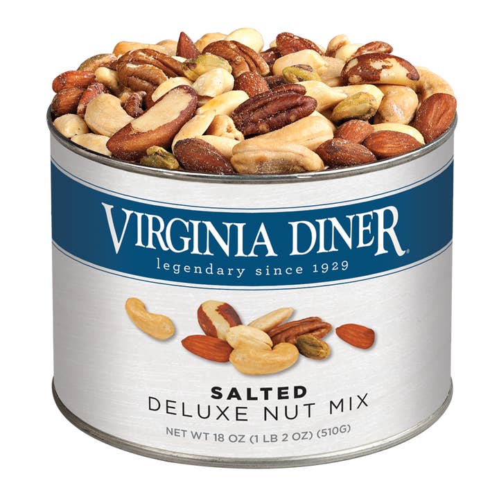 18 oz Salted Deluxe Nut Mix for wholesale by Virginia Diner, Inc.