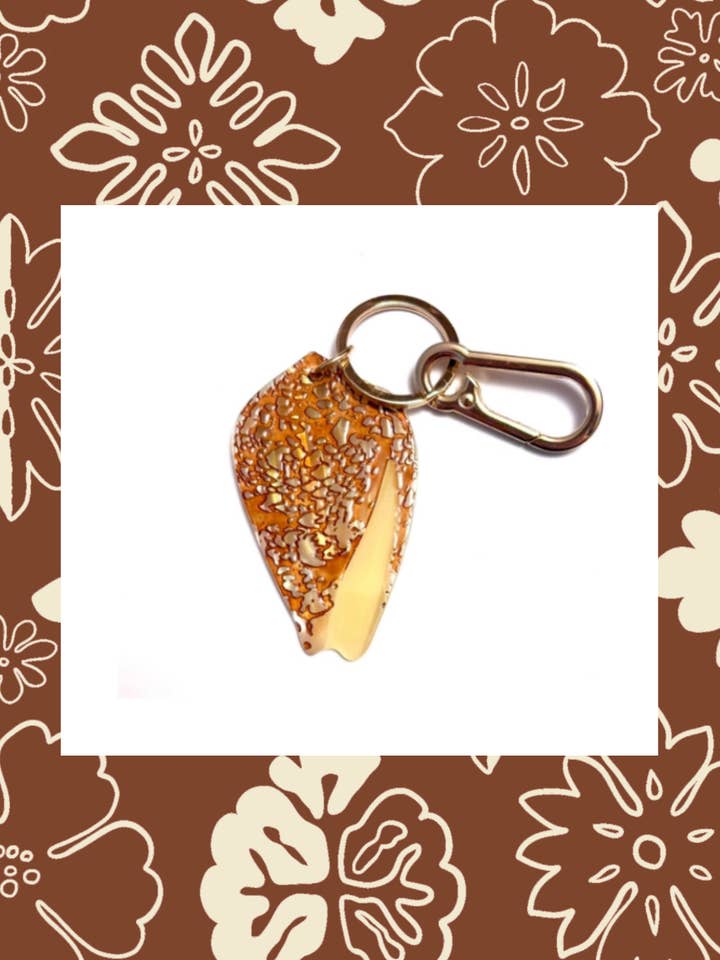 Textile Cone Shell Keychain for wholesale by The Coconut Collective