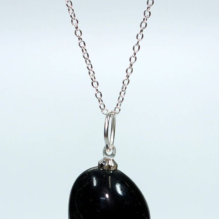 Set de 4 colgantes de turmalina negra rodados para venta al por mayor de Crystal River Gems LLC