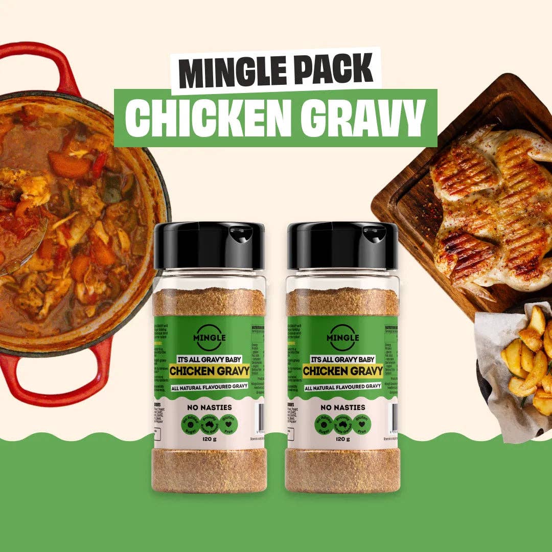 Mingle Seasoning - Wholesale Dried Spice Mix - ROAST CHICKEN GRAVY GIANT BOTTLE 2 PACK