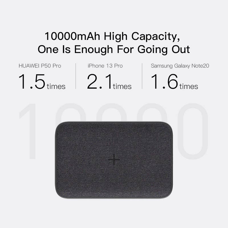 bleu Batterie externe sans fil ORSEN EW35, PD 18 W, 10000 mAh, charge 10 W, noire en vente sur Faire9