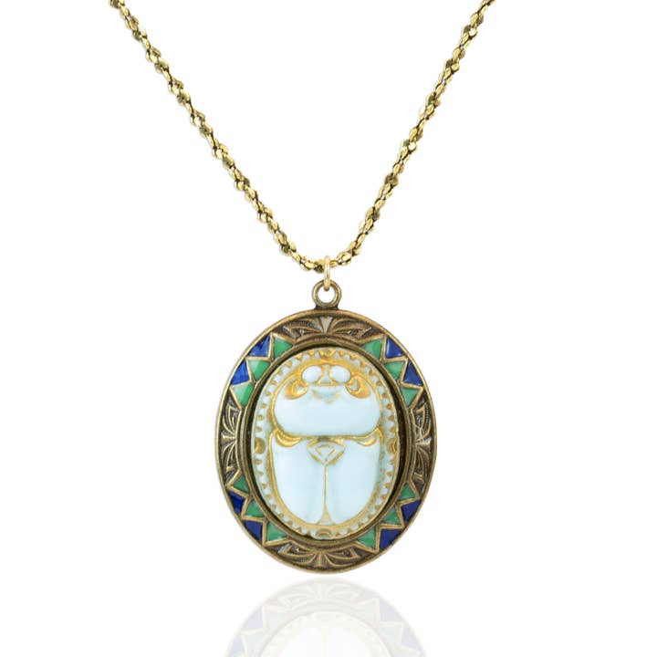Anne’s Vault Forever Scarab Egyptian Revival Necklace for wholesale by Anne Koplik Designs, Inc.