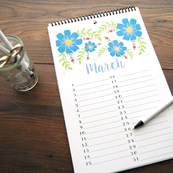 Celebrations Calendar for wholesale by KTF Design Co.