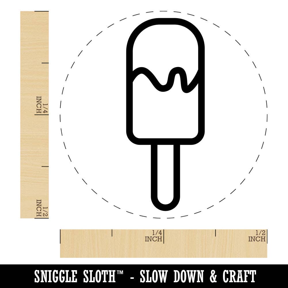 Sniggle Sloth - Wholesale Rubber/Decorative Stamp - Popsicle Ice Cream on Stick Summer Rubber Stamp for Stamping Crafting Planners0