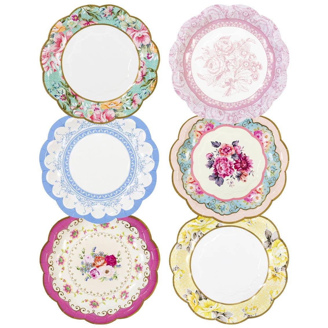 Talking Tables USA - Vente Assiette jetable - Assiettes en Papier Vintage - Pack de 122