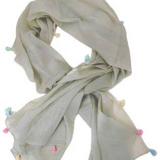 Status Collections - Wholesale Scarf – Women's - Cotton Scarf W/ Pastel Tassels0