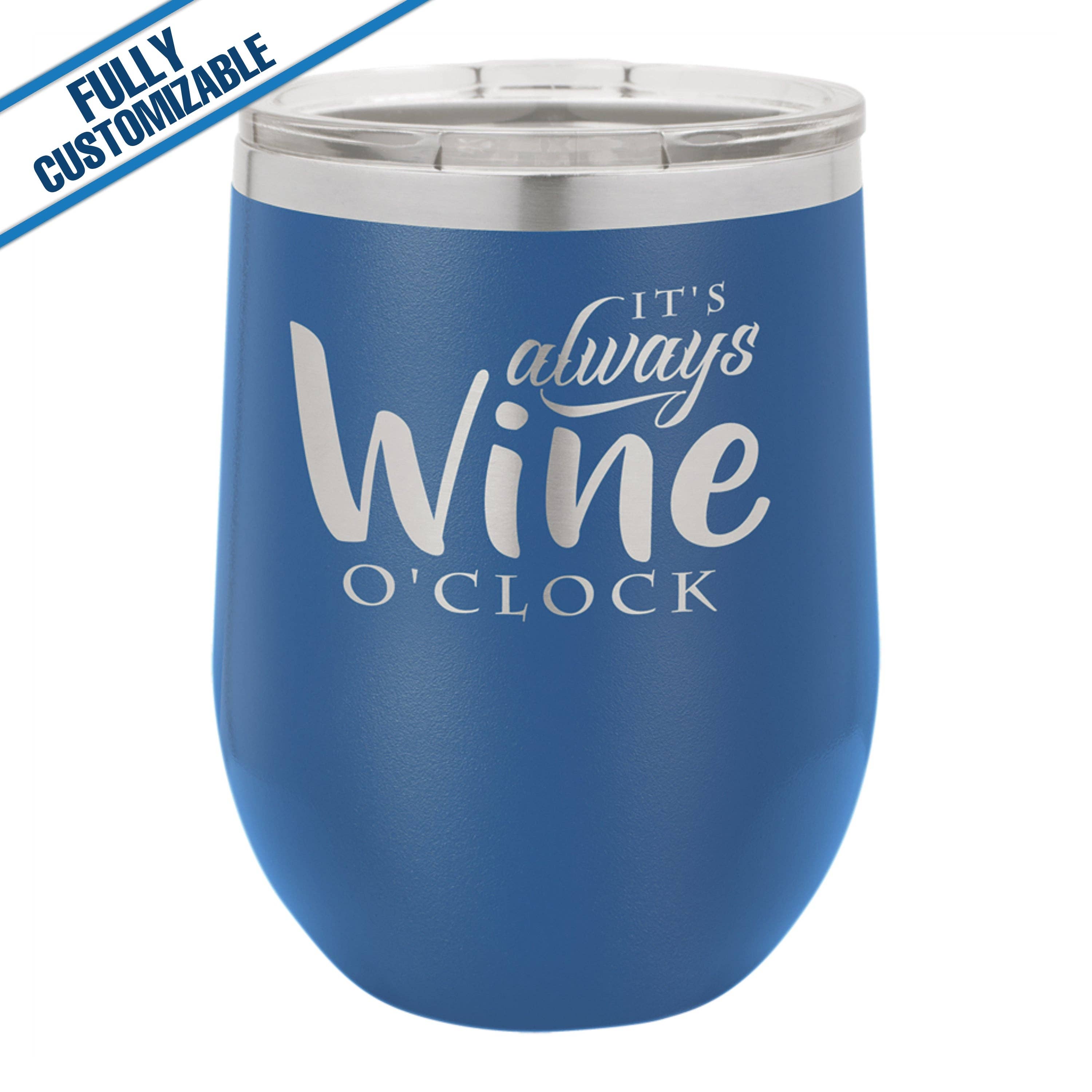 GiftWorksPlus - Vente Gourde/bouteille isotherme - 12 oz. Gobelet à vin gravé sans pied entièrement personnalisable3