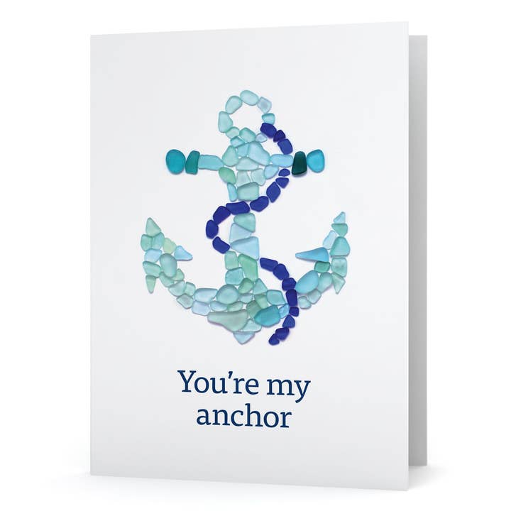 Sea Glass You're My Anchor Card for wholesale by Beachcombing / Etched by the Sea