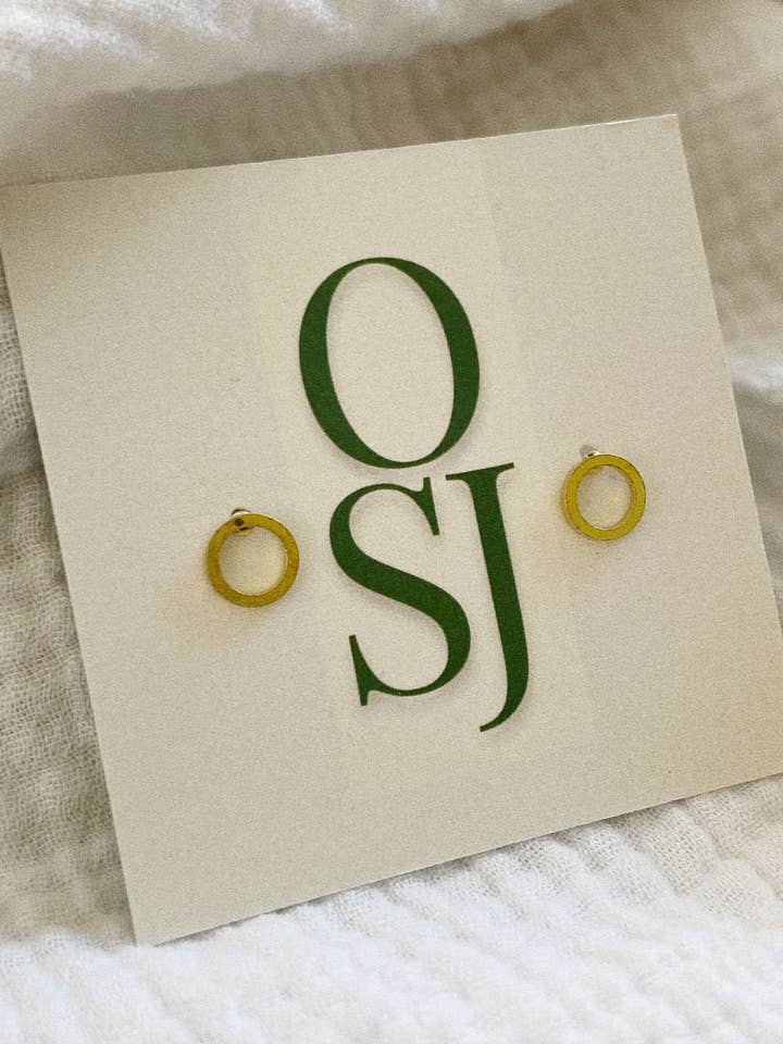 Pendientes de Círculo de Latón, Mini Pendientes de Círculo, Pendientes Apilables para venta al por mayor de Olive St Jewelry