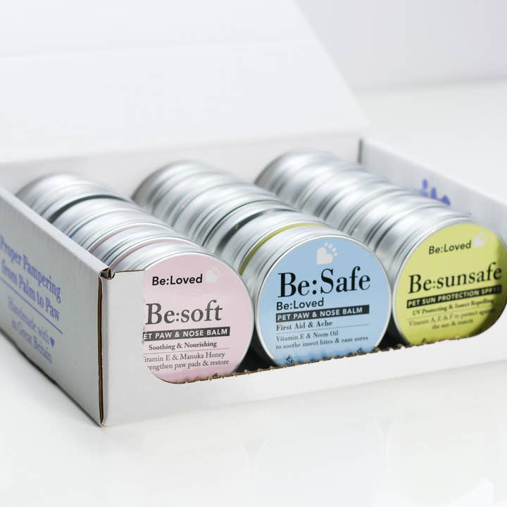 BeLoved, Natural Dog Grooming Products. – wholesale Pet grooming aid – Dog – Pet Paw & Nose Balms in a Shelf Ready Pack (SRP). 18 Units.