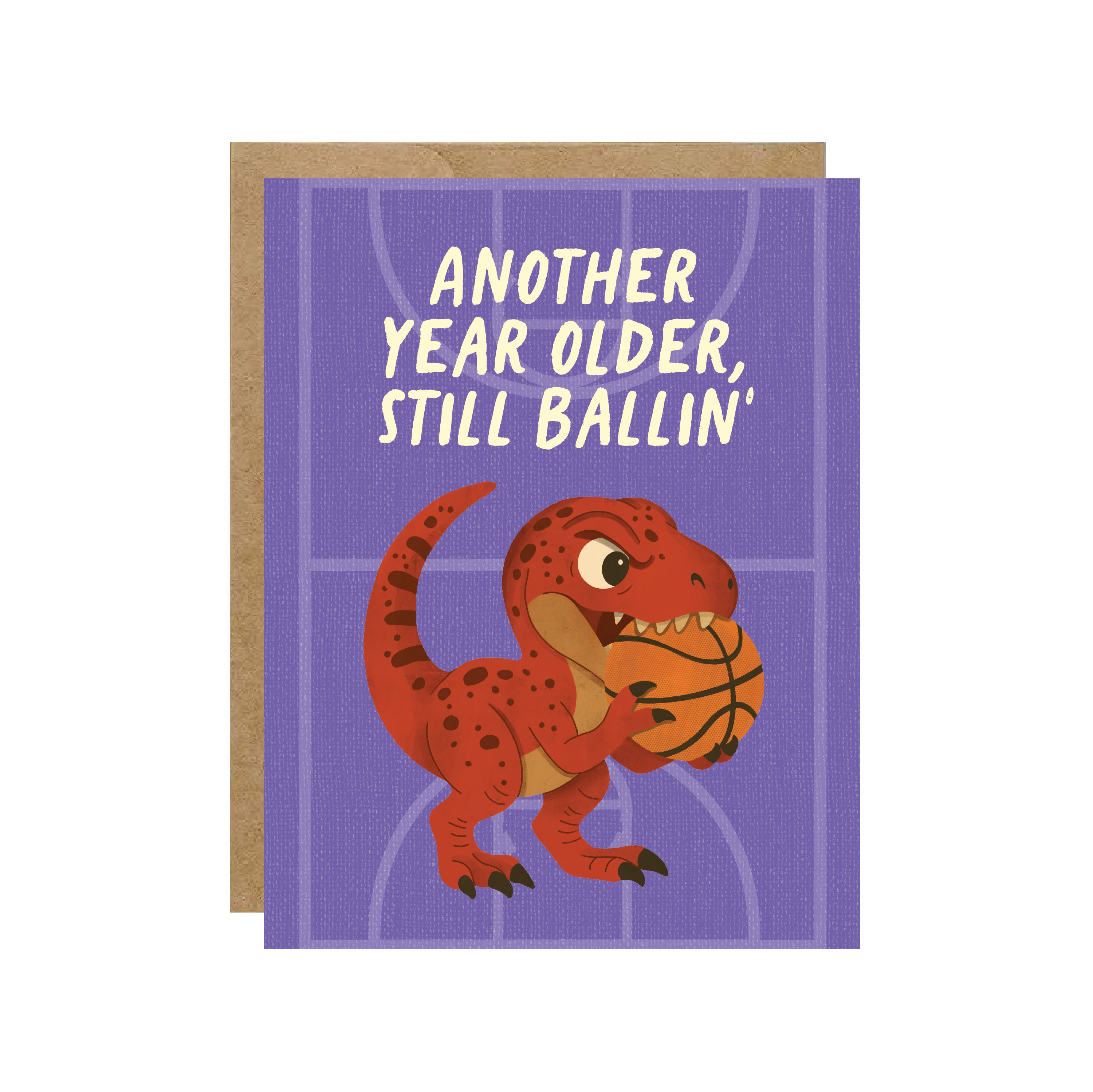Simple Whimsy – wholesale Birthday card – Another Year Older, Still Ballin' Raptor - Basketball Sports Birthday Card0