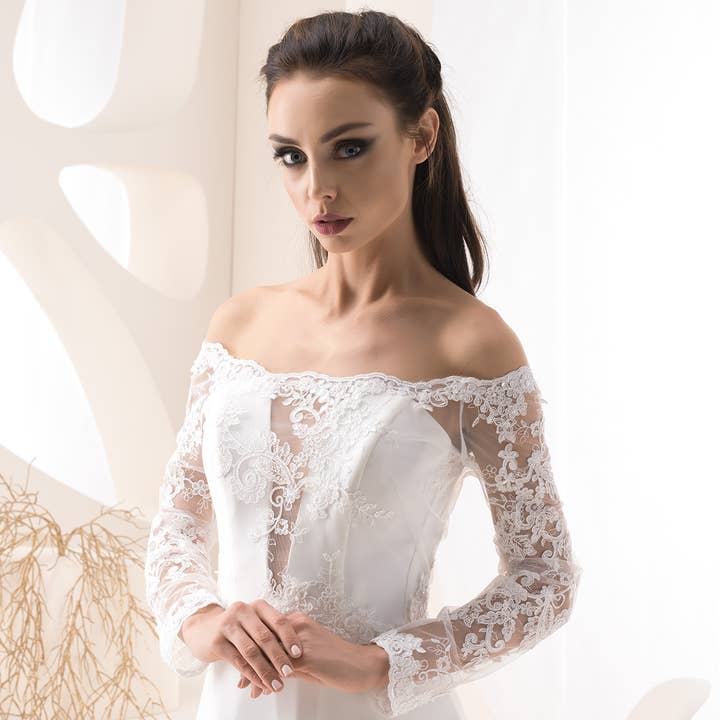 Brudspetsöverdrag, axelbandslös bolero för wholesale av Bajabella