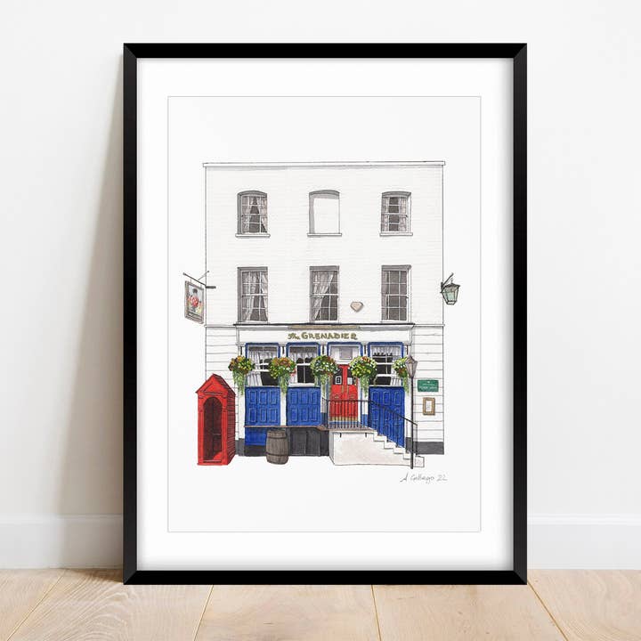Belgravia - The Grenadier Pub - Stampa giclée (senza cornice) - Kn per la vendita all'ingrosso da parte di Ana Gallego Illustrations