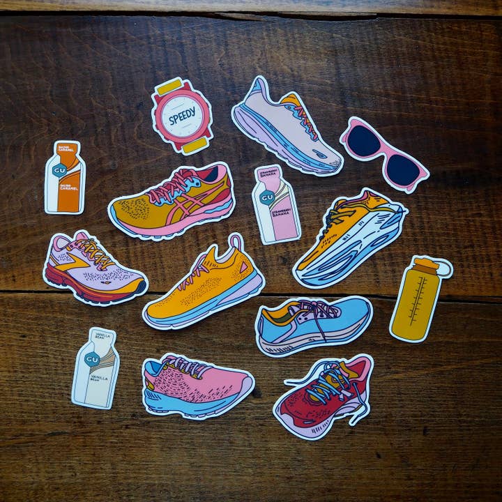 Lace Up and Go! Running/Walking Sticker Pack for wholesale by Bloomin' Loon Co.