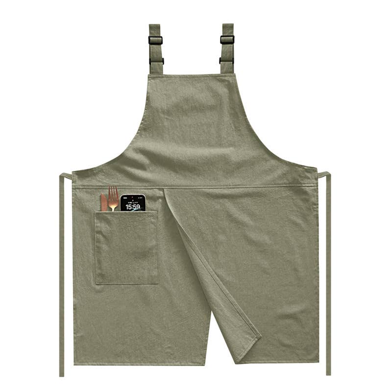 HanNicara - Wholesale Schort - Katoenen Linnen Dubbelband Keukenschort M25W2572