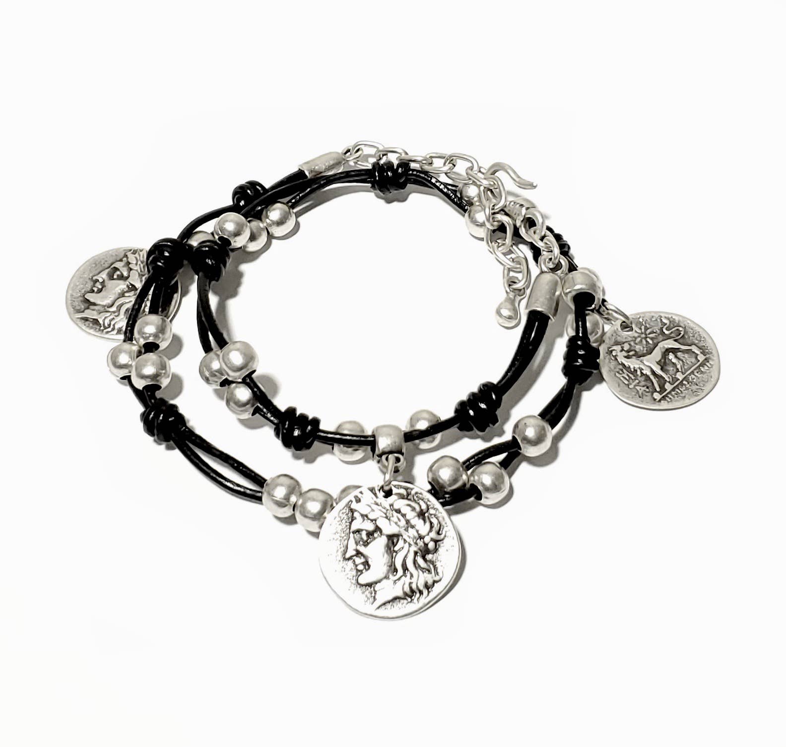 The Ancient Bazaar Jewelry & Accessories - Vente Bracelets à breloques/pendentifs - Référence ZBL-051 - Bracelet en étain2