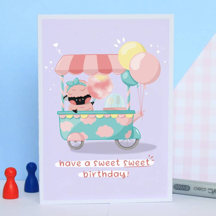 Sweet Birthday Cotten Candy Card voor wholesale door Planet612