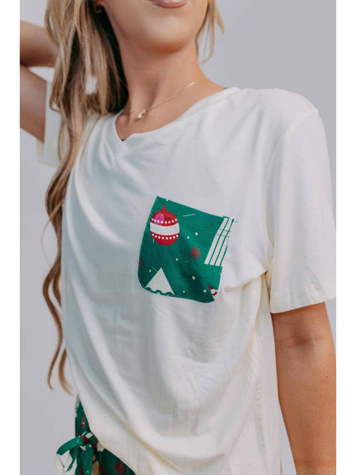 Green TZ42 Christmas Trees Modal Pajamas Set for wholesale on Faire2