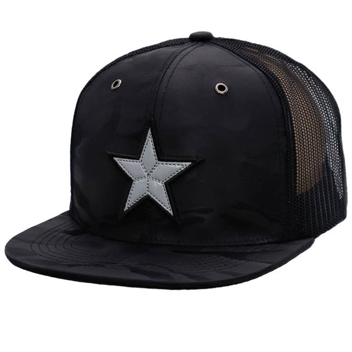Cap Zone - Wholesale Trucker Hat - Unisex - Dallas Star Patch Camo Poly Flat Bill Trucker Hat6