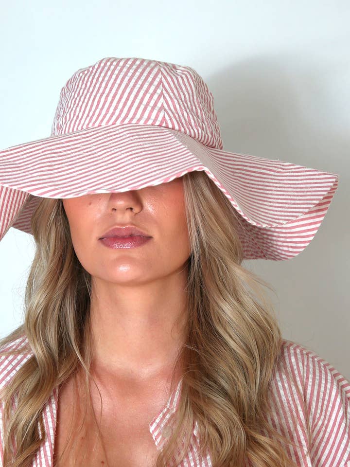 Garden Hat - Red Stripe for wholesale by Moist Sweats