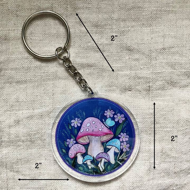 Artwork by Sandra Naufal - Wholesale Keychain - Unisex - Mushrooms Keychain1