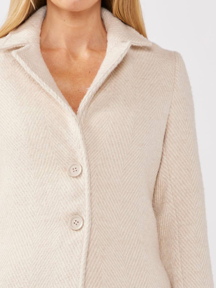 Natural Sand Chevron Side Pocket Coat for wholesale on Faire3