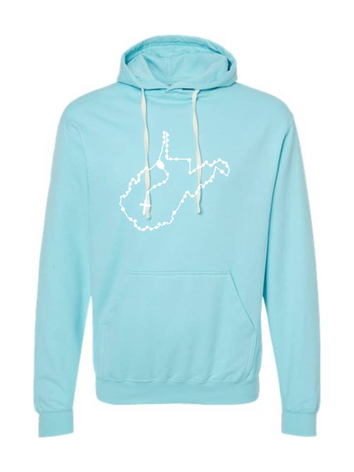 West Virginia Catholic Rosary Hoodie Sweatshirt for wholesale by Sock Religious