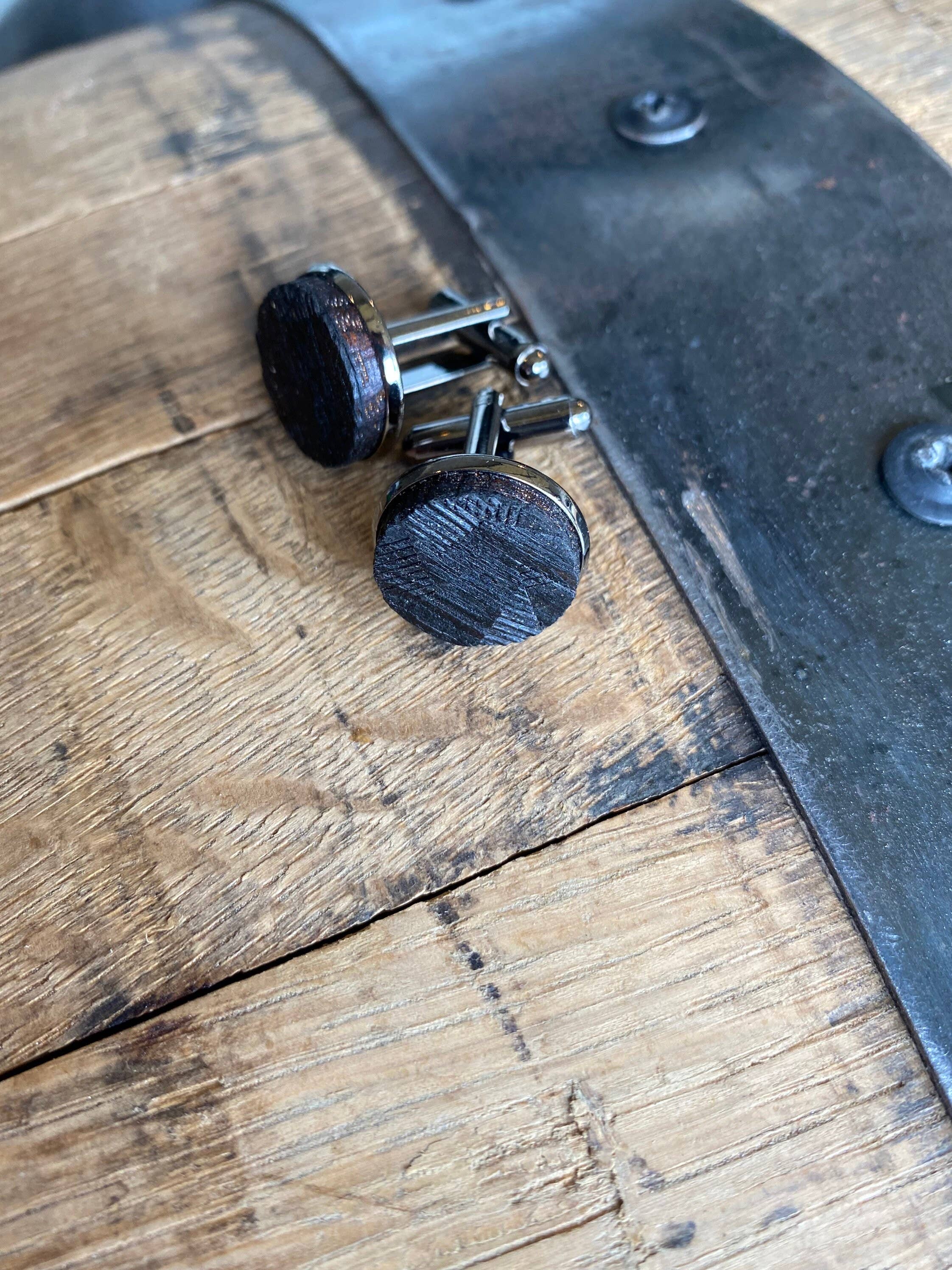 TWWKY – Botões de punho - Homem por atacado – Abotoaduras Bourbon Barrel Char de Madeira Recuperada de Kentucky9