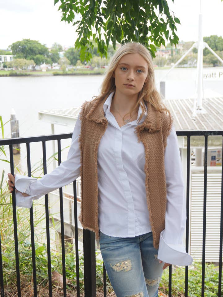 Nuan Cashmere – Colete - Unissexo por atacado – Colete COCO - Preto4