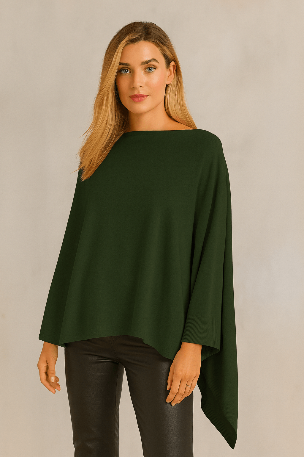 MiMi Wholesale - Wholesale Poncho - Women's - CCP320056 Juney Soft Classic Knit Poncho Ruana9