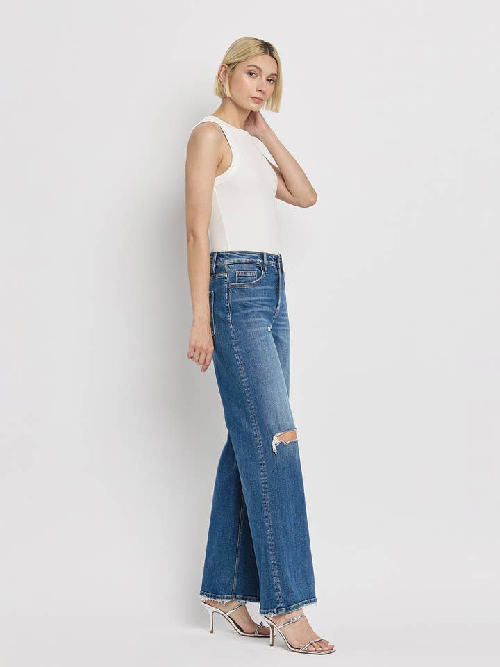 BLITHE HIGH RISE WIDE LEG JEANS F5684 for wholesale on Faire