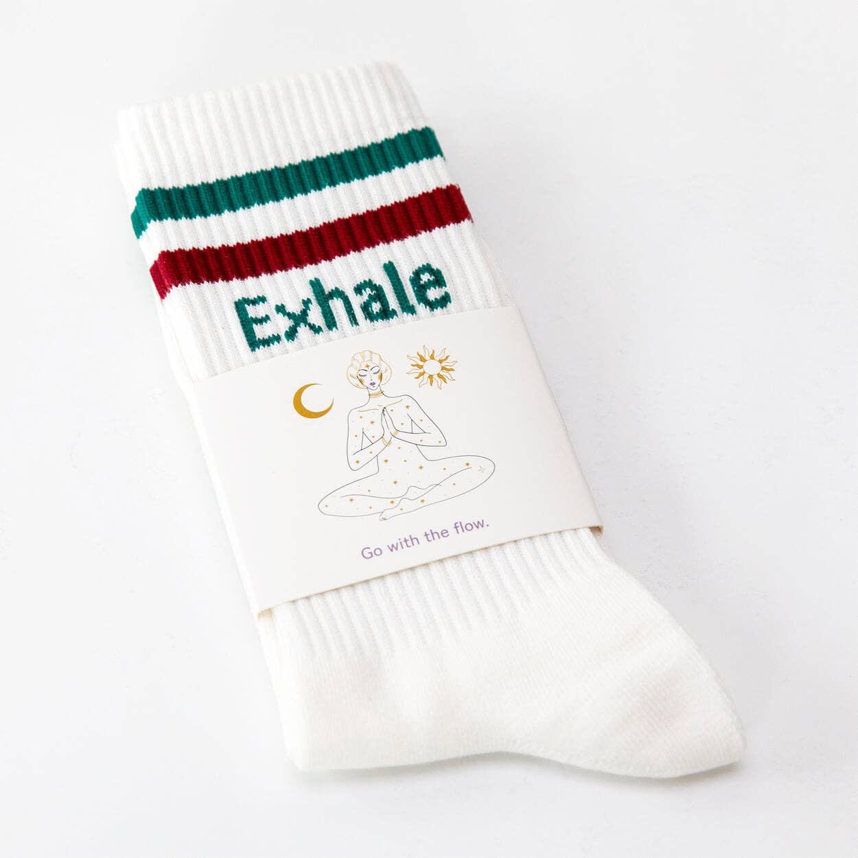 Divasya - Wholesale Socks - Women's - Socks with yoga motif in 2 variants: Inhale Exhale | Namaste15